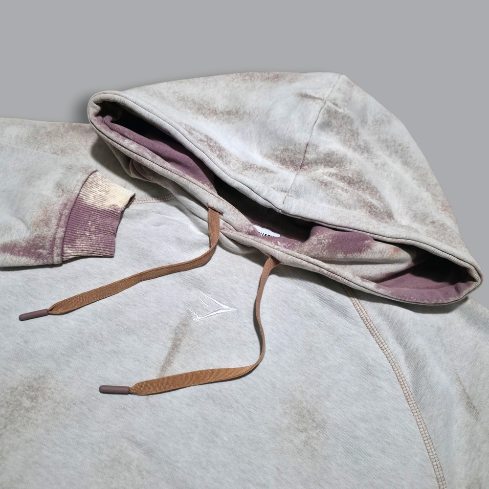 Gymshark Workout Rustic Hoodie Sweatshirt Fleece Tie Dye Mens Size Small